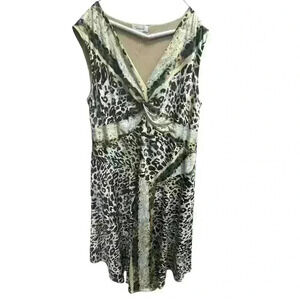 Vintage Cheetah / Leopard Animal Print Dressbarn Dress Size 20 Sleeveless
